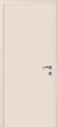 Влагостойкая композитная пластиковая дверь, гладкая, цвет кремовый RAL 9001