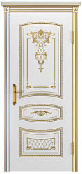 Ульяновские двери, Соната B-3 ДГ, эмаль белая патина золото