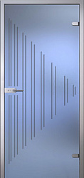 Стеклянная дверь Ребекка, Матовое бесцветное стекло с гравировкой
