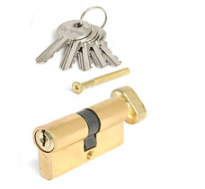 картинка Цилиндр 60 ключ вертушка золото для финских дверей магазин Dveris являющийся официальным дистрибьютором в России 