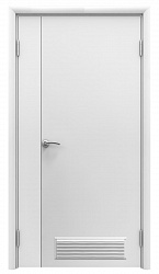 картинка Дверь пластиковая влагостойкая 1200 мм, с вентиляционной решеткой, композитный ПВХ, цвет белый магазин Dveris являющийся официальным дистрибьютором в России 