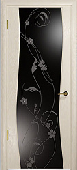 Ульяновские двери, Грация 3, беленый дуб, черный триплекс