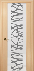 Арт Деко Техно 3 белый триплекс с рисунком Чиза, беленый дуб