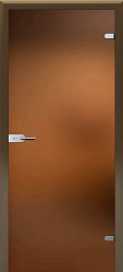 картинка Стеклянная межкомнатная дверь Лайт Бронза, стекло матовое бронзовое магазин Dveris являющийся официальным дистрибьютором в России 