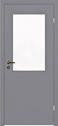 Финская дверь Olovi, окрашенная с четвертью, остекленная ст-56, серая RAL 7040