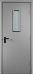 Противопожарная дверь ГОСТ Р 53307-2009, Ei 30 мин./32 dB, остекленная, серый