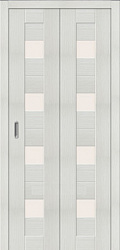 картинка Дверь складная, межкомнатная, Модель-23 Magic Fog, Bianco Veralinga магазин Dveris являющийся официальным дистрибьютором в России 