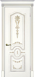 картинка Ульяновские двери, Смальта 11 ДГ, Слоновая кость патина золото магазин Dveris являющийся официальным дистрибьютором в России 