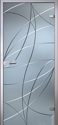 картинка Стеклянная дверь Аврора, Матовое стекло с алмазной гравировкой магазин Dveris являющийся официальным дистрибьютором в России 