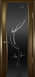 картинка Ульяновские двери, Буревестник 2, венге, черный триплекс Растение магазин Dveris являющийся официальным дистрибьютором в России 