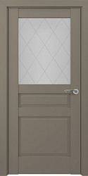 картинка Межкомнатная дверь Classic S Ампир ДО Сатинато с рисунком ромб, Экошпон, матовый серый магазин Dveris являющийся официальным дистрибьютором в России 
