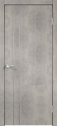 Дверь межкомнатная, Techno M-2, с алюминиевой кромкой, экошпон, муар светло-серый