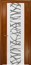 картинка Арт Деко Техно 3 белый триплекс с рисунком Чиза, темный анегри магазин Dveris являющийся официальным дистрибьютором в России 
