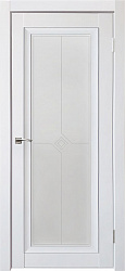 Новосибирские двери Decanto ПДО 2, с черной вставкой, стекло каленое, Barhat White