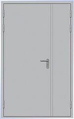картинка Стальная противопожарная дверь ДП-1,5, EI-60, RAL 7035 серый, Двустворчатая магазин Dveris являющийся официальным дистрибьютором в России 