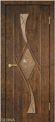 картинка Дверь Геона Рубин-3, ДО бронзовое, пескоструй, ПВХ, Дуб антик 11 магазин Dveris являющийся официальным дистрибьютором в России 