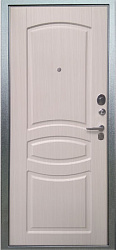 Входная уличная металлическая дверь ДА-61, Серебряный антик/ Белый ясень