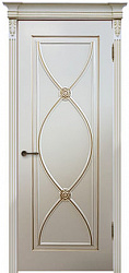Межкомнатная дверь Фламенко ДГ, эмаль тон RAL9001 патина золото