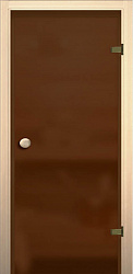 Стеклянная дверь для Сауны и Бани Бронза матовое