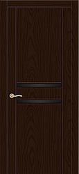 картинка Ульяновские двери, Турин 2, черный триплекс, ясень шоколад магазин Dveris являющийся официальным дистрибьютором в России 