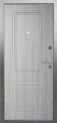 Входная уличная металлическая дверь Абсолют Грей, Антик серебро/ Дуб грей