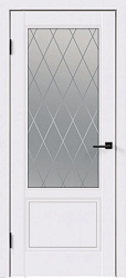 картинка Дверь межкомнатная, Scandi 2V ПО ромб, эмаль белая RAL9003 магазин Dveris являющийся официальным дистрибьютором в России 