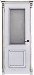 картинка Ульяновские двери, Багет-32 ДО, эмаль белая патина серебро магазин Dveris являющийся официальным дистрибьютором в России 