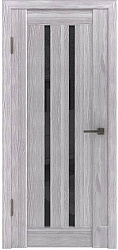 картинка Межкомнатная дверь экошпон Line 2 Black Gloss, Grey магазин Dveris являющийся официальным дистрибьютором в России 