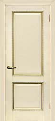 Дверь Мариам Мурано-1 ДГ, Магнолия, багет патина золото