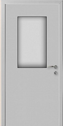 картинка Влагостойкая композитная пластиковая дверь, остекленная, цвет серый RAL 7035 магазин Dveris являющийся официальным дистрибьютором в России 