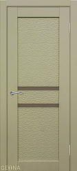 Дверь Геона L-18, Сатинат бронзовый, ПВХ-шпон, Пастель фисташка горизонт