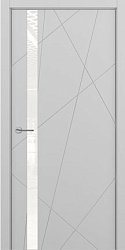 картинка Межкомнатная дверь Chaos ДО Белый лакобель, эмаль, светло-серый магазин Dveris являющийся официальным дистрибьютором в России 