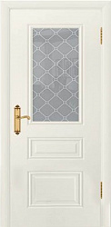 Ульяновские двери, Контур 2 , эмаль жасмин, стекло "Кристалл" белое