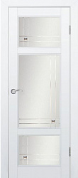 Межкомнатная дверь Сиена ДО Полоса, массив сосны, эмаль белый жемчуг