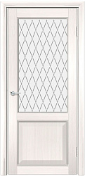 картинка Межкомнатная дверь VS-42 ДО белое ромб, пвх, лиственница беленая магазин Dveris являющийся официальным дистрибьютором в России 