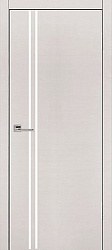 картинка Межкомнатная дверь VL-1/1 Al кромка, стекло матовое серебро, беленый дуб горизонт магазин Dveris являющийся официальным дистрибьютором в России 