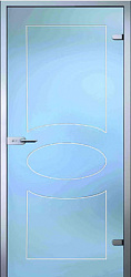 картинка Стеклянная дверь Кабзон, матовое бесцветное стекло с гравировкой магазин Dveris являющийся официальным дистрибьютором в России 
