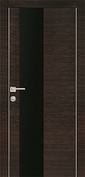 Раменские двери, PX-6, ПО черный лакобель, Венге горизонтальный
