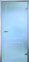 картинка Стеклянная дверь Клавдия, матовое бесцветное стекло с гравировкой магазин Dveris являющийся официальным дистрибьютором в России 