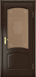 картинка Межкомнатная дверь Ростра-2 ДО бронза, дуб коньячный магазин Dveris являющийся официальным дистрибьютором в России 