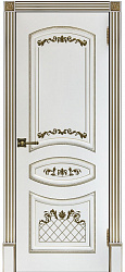 Ульяновские двери, Алина-2 ДГ, эмаль белая с золотой патиной