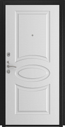картинка Дверь Титан Мск - Lux-3 B, Cеребрянный антик/ Эмаль 16 мм. панель L-1, белый магазин Dveris являющийся официальным дистрибьютором в России 