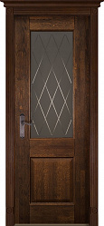 Белорусские двери, Классик 2 ПВДО, античный орех, массив дуба