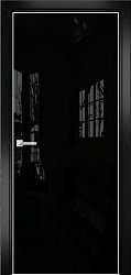 картинка Дверь Оникс Арт, Lacobel RAL 9005 по зеркалу, без рисунка магазин Dveris являющийся официальным дистрибьютором в России 