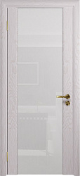 картинка Ульяновские двери, Триумф 3, ясень белый, ярко белое стекло магазин Dveris являющийся официальным дистрибьютором в России 