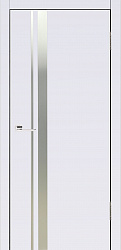 Межкомнатная дверь VL-1/2 Al кромка, стекло матовое серебро, Белая ночь