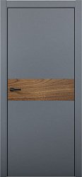 картинка Новосибирские двери palladium 5, Abs кромка с 4-х сторон черная, вставка Орех пекан, Антрацит магазин Dveris являющийся официальным дистрибьютором в России 